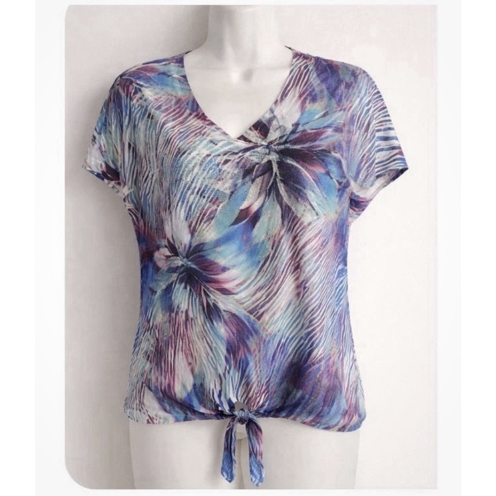 New Xl Chico Bedazzled Bottom Tie Top #684*8